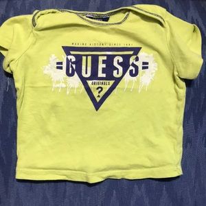 Guess 6-9 month old yellow short sleeved shirt
